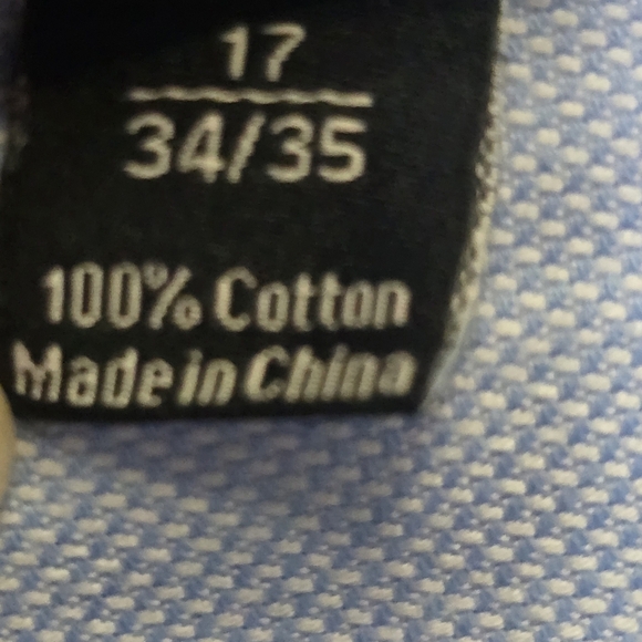 David Donohue Men's Dress Shirt Light Blue Size 17 34/35 Cotton Long Sleeve - Picture 3 of 15